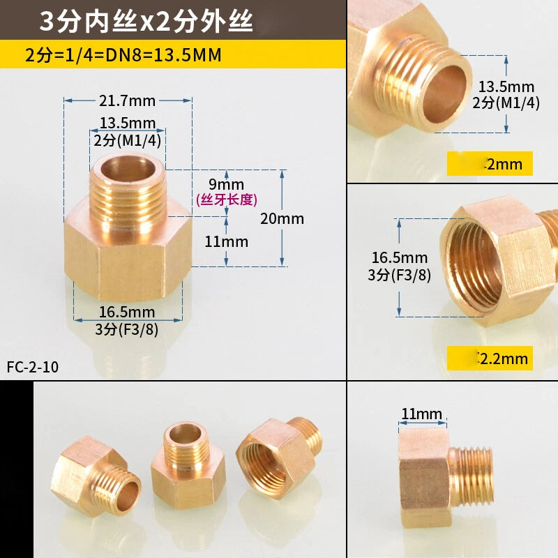Hex Reducer Bushing Female to Male NPT Hose Fitting — 1/8" to 1" Sizes