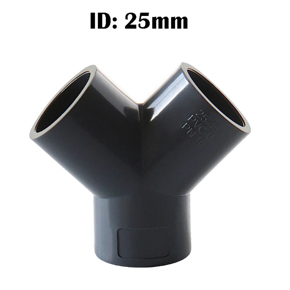 PVC Y-Fitting ID 20~63mm White Blue Grey PVC Y-Type Pipe Fitting Split Fittings