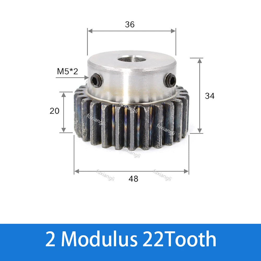 2 Mod 12-40Tooth Spur Gears pitch 6.28mm 45# Steel With Keyway Pinion Motor Gear