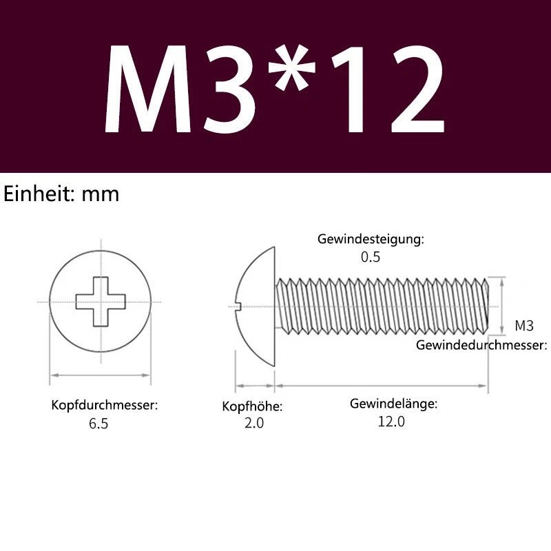 M3 M4 M5 Aluminum Phillips Truss Head Screws DIN 7983 – Metric Machine Bolts - HomeDIYer