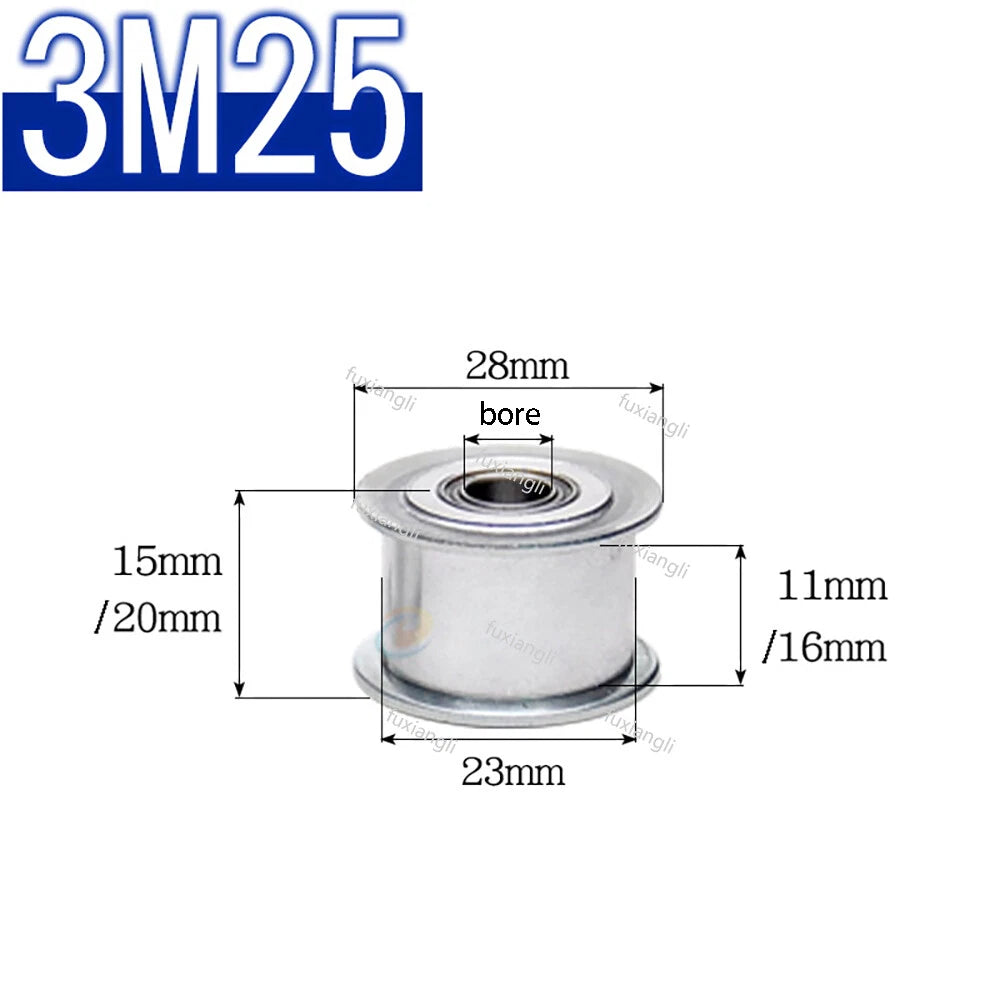 HTD-3M Timing Belt Idler Pulley Smooth Tooth/Toothed Tensioner Pulley Width 11mm