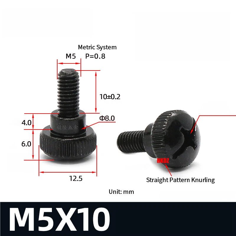 M3~M6 Phillips Carbon Steel Step Knurled Thumb Screws | Hand Grip Knob Bolts - HomeDIYer