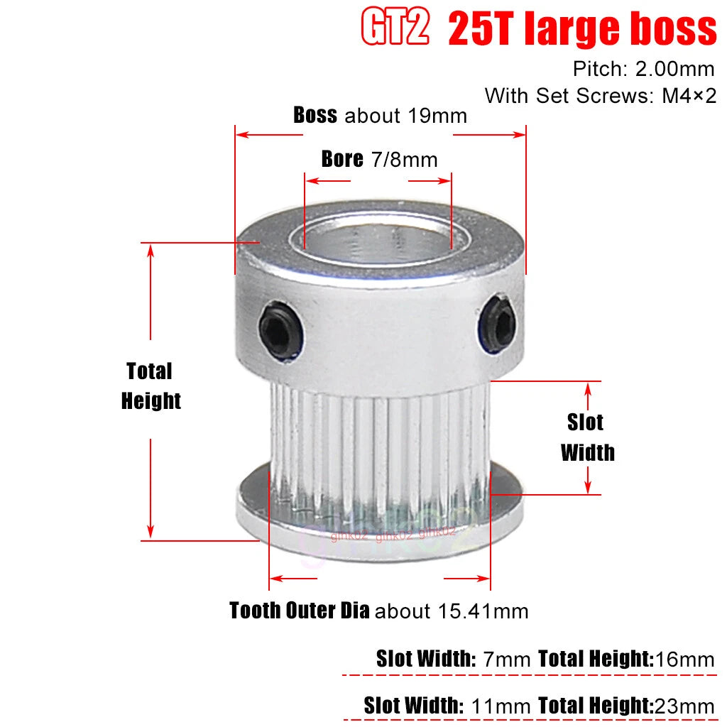 GT2 6mm Timing Belt Pulleys 16-120 Teeth 4-25mm Bore Synchronous Wheel Printer