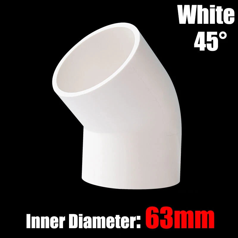 PVC Water Supply Pipe Fittings 45° Elbow Connector 20mm to 160mm White Blue Grey