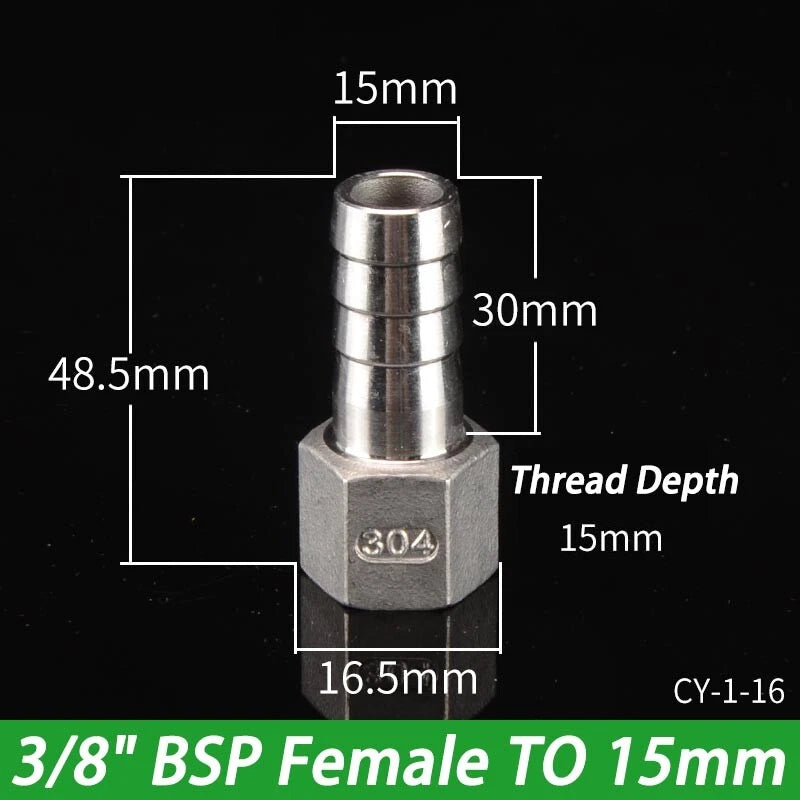 Stainless Steel Hosetails,Bsp Thread Hose Tail Barb Connector 1 8-1" Female Male