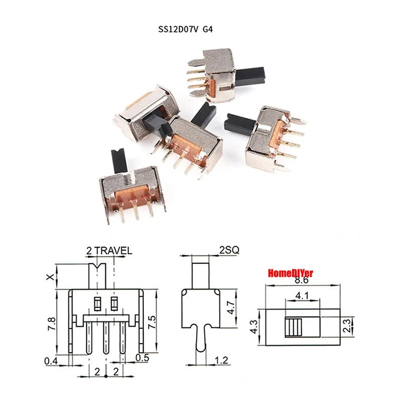 Miniature Slide Switch SS SK Series — 2/3 Position, 3–8 Pin Toggle Switches
