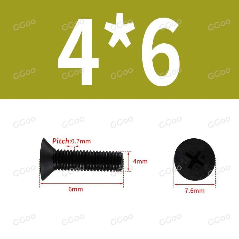 Nylon Countersunk Phillips Screws M2.5–M8, PA66 Non-Conductive Corrosion-Free