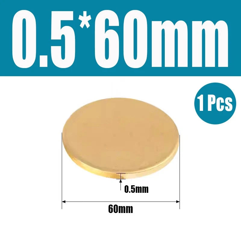 Thick 0.5mm-6mm Solid Brass Discs Blanks Discs Ø 20mm-300mm Metal Round Sheets