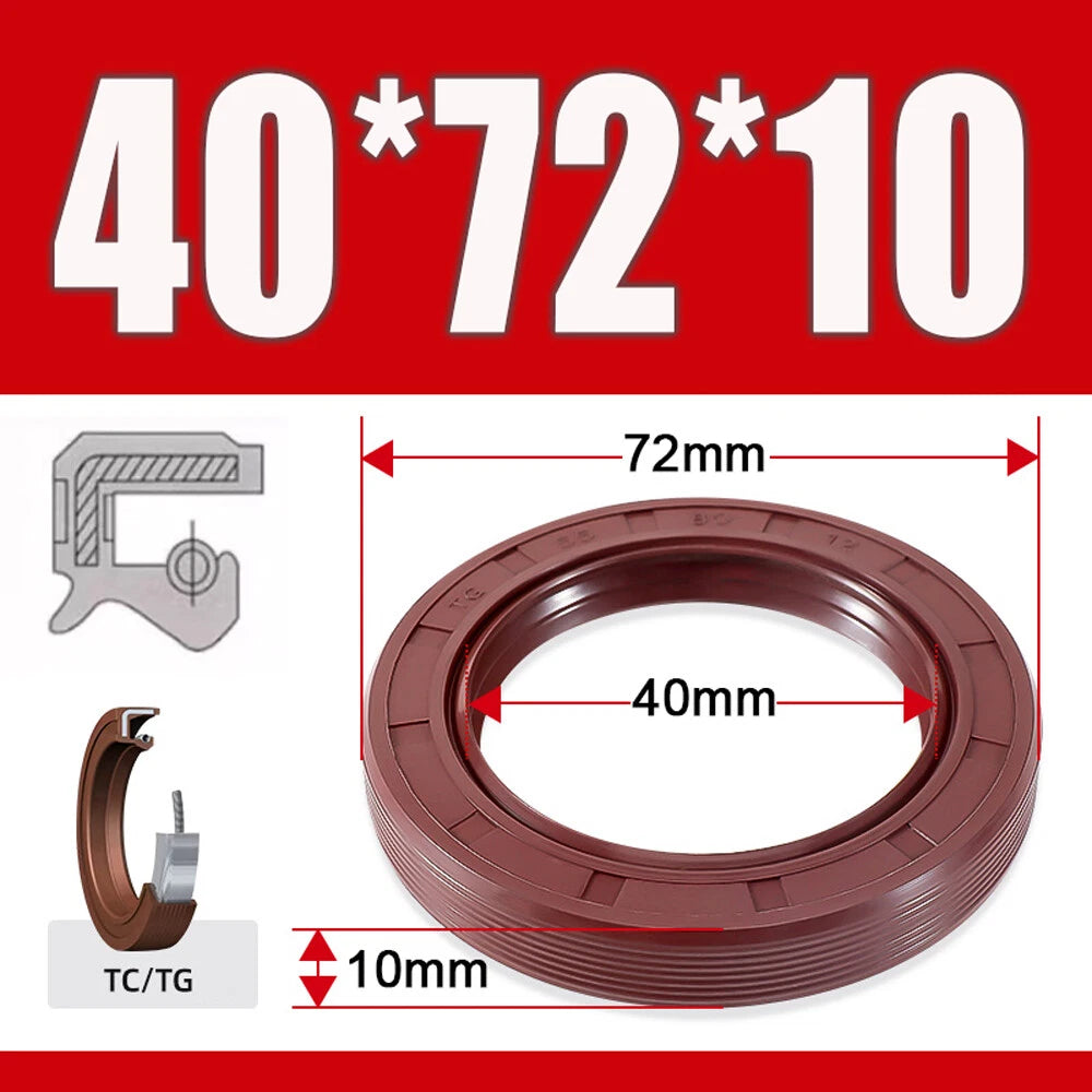 TC/TG Dual Lip FKM Oil Seal — Metric Rotary Shaft Sealing Ring, ID 25–50mm