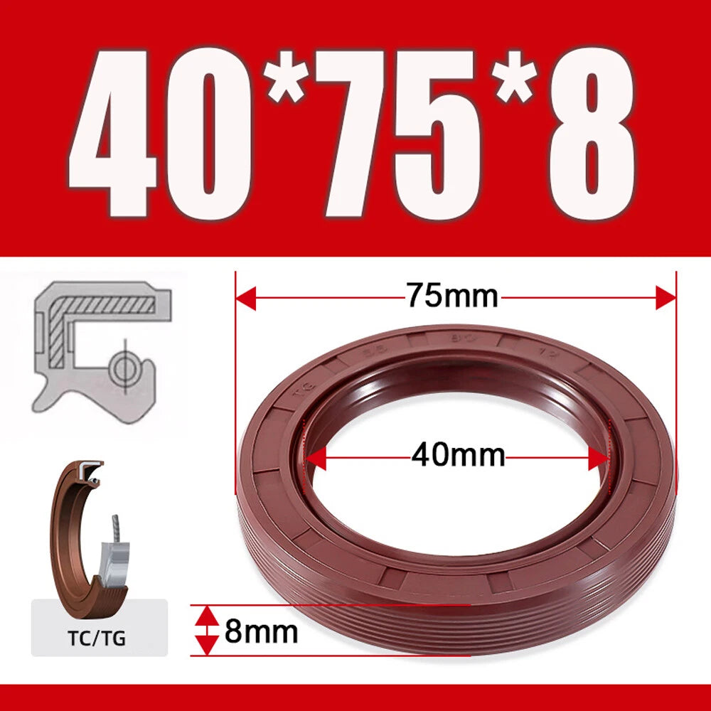 TC/TG Dual Lip FKM Oil Seal — Metric Rotary Shaft Sealing Ring, ID 25–50mm