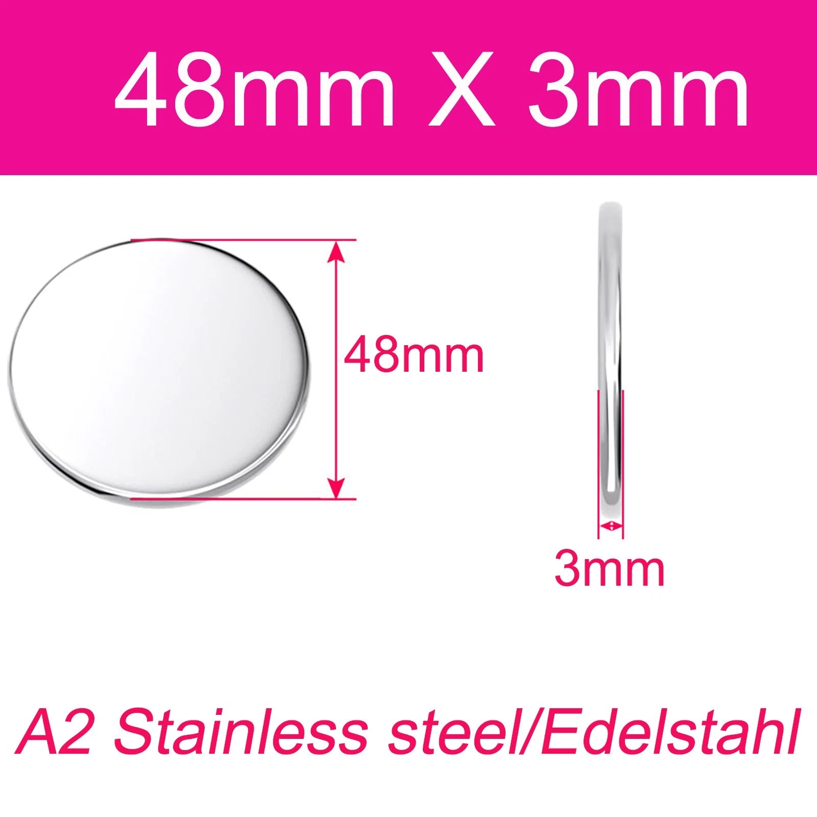 Round Plate A2 Stainless Steel Sheet Plate Thick 1/1.5/2/2.5/3/4/5mm Dia 6-80mm