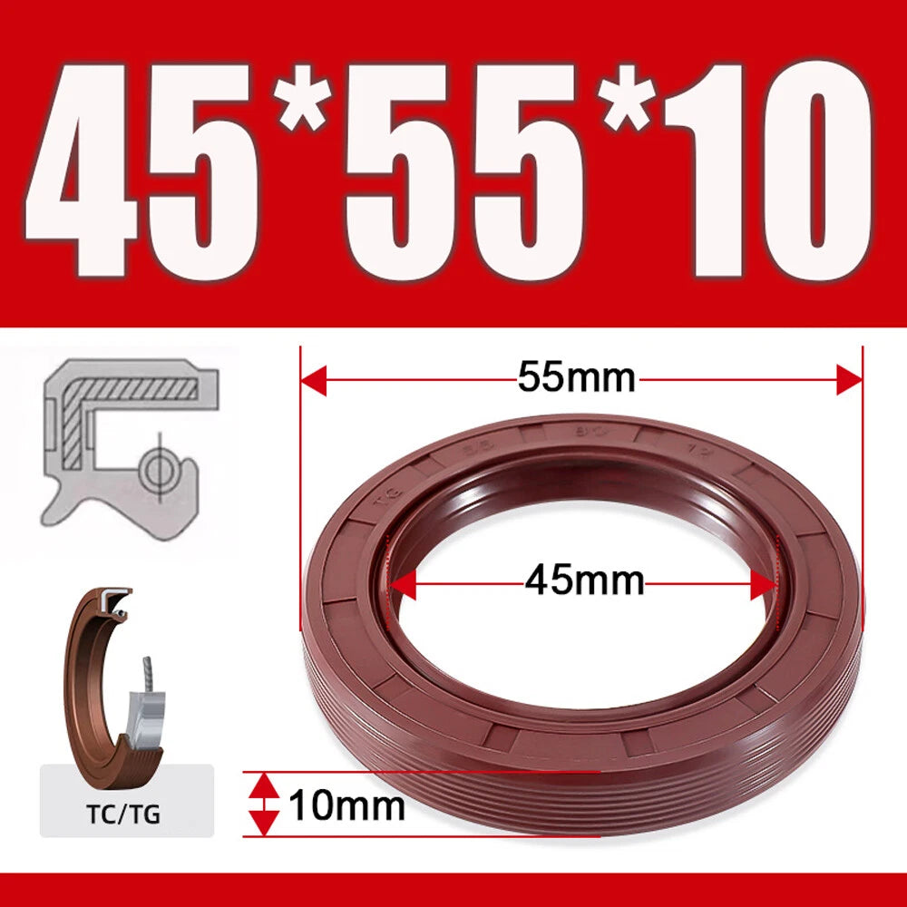 TC/TG Dual Lip FKM Oil Seal — Metric Rotary Shaft Sealing Ring, ID 25–50mm