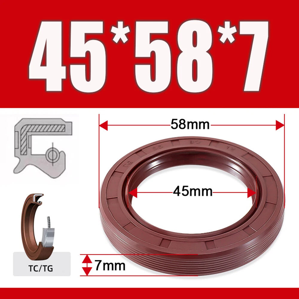 TC/TG Dual Lip FKM Oil Seal — Metric Rotary Shaft Sealing Ring, ID 25–50mm