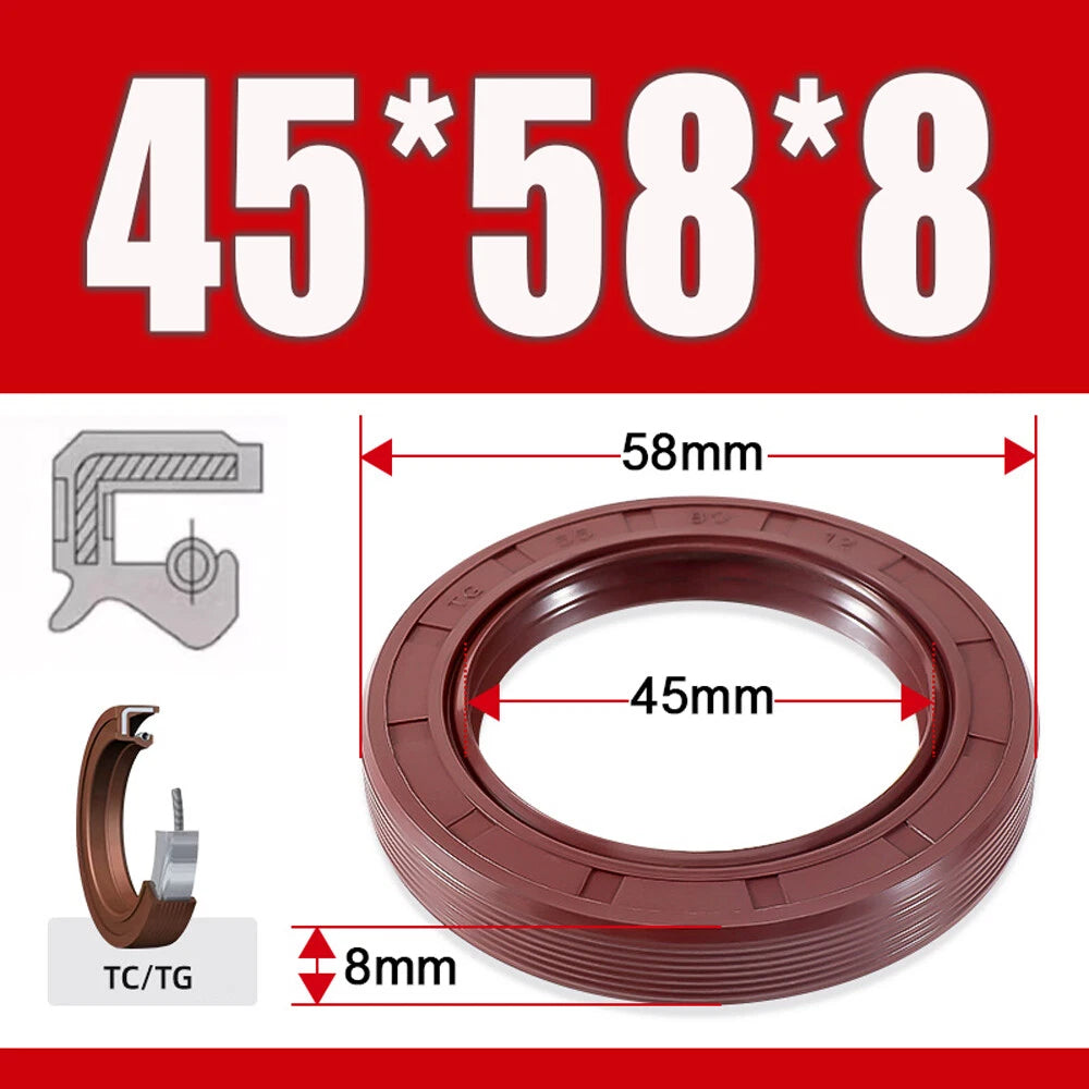 TC/TG Dual Lip FKM Oil Seal — Metric Rotary Shaft Sealing Ring, ID 25–50mm