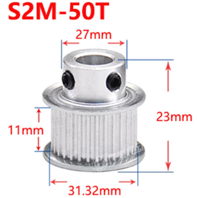 S2M 28-50T Timing Pulley 10mm Belt Synchronous Wheel Gear 3D Printer Bore 4-15mm