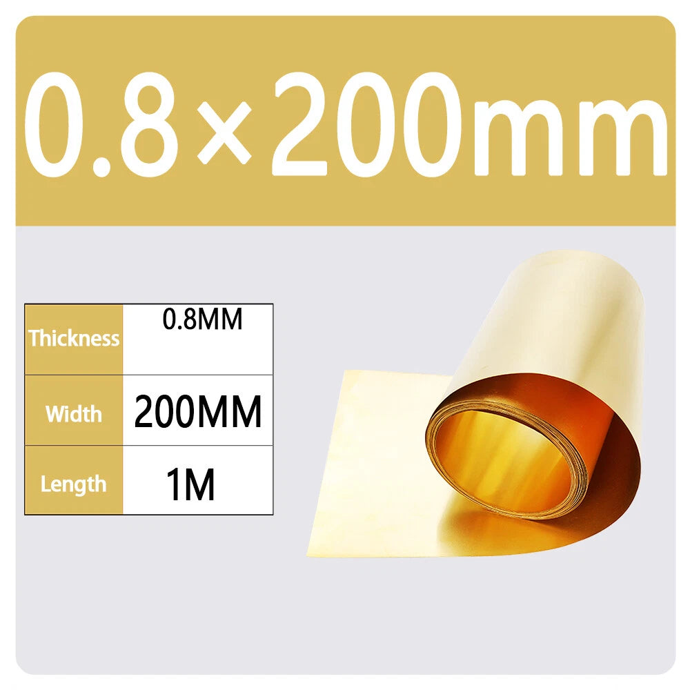 0.1-1mm x 200mm x 500mm,H62 Brass Metal Sheet Strip Yellow Copper Foil Plate