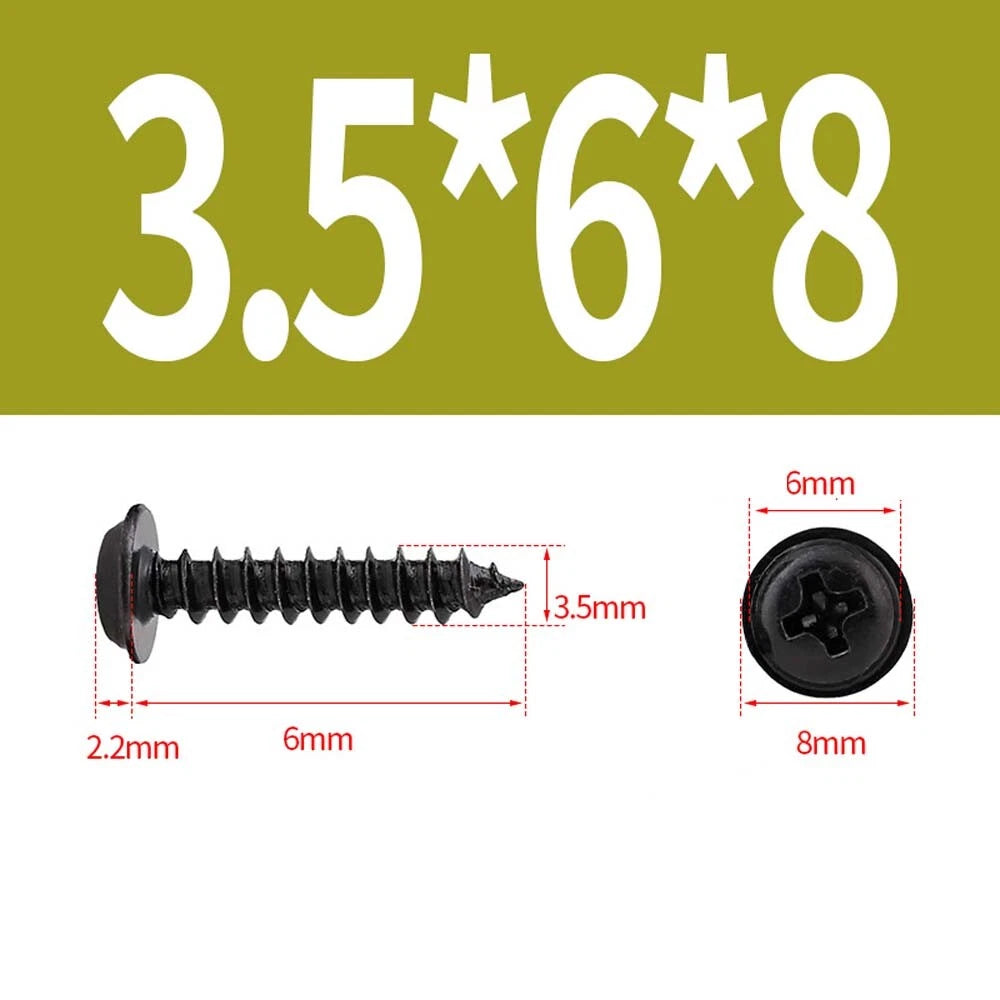 Black Phillips Flanged Head Self Tapping Screws – M1.2–M5 Carbon Steel