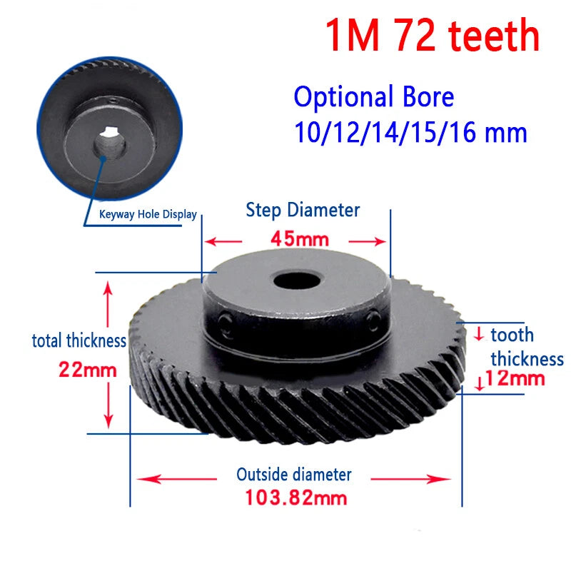 1 Module Helical Gear With Step 45°Left-Right Spiral Motor Transmission Gear