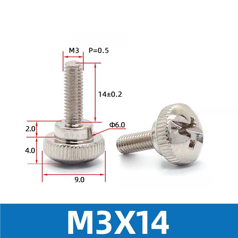 M3 Knurled Thumb Screws Step Hand Grip Knob Bolts — Carbon Steel, Nickel or Black Zinc - HomeDIYer