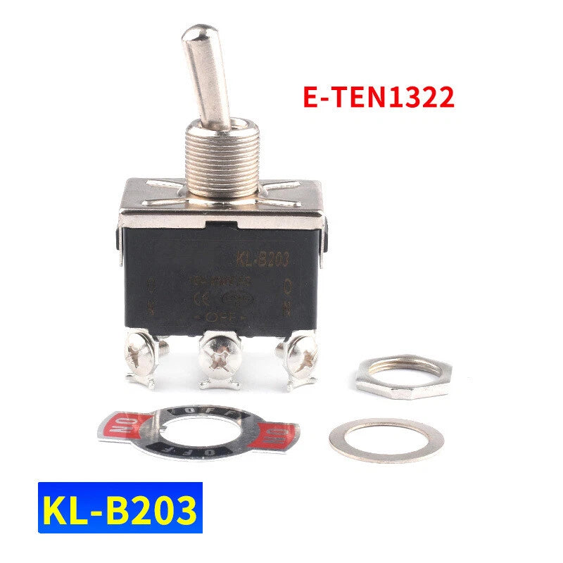 Heavy Duty Toggle Switch 250V ON/OFF — E-TEN Series (2/3/4/6 Pin, Momentary, Waterproof Cover)