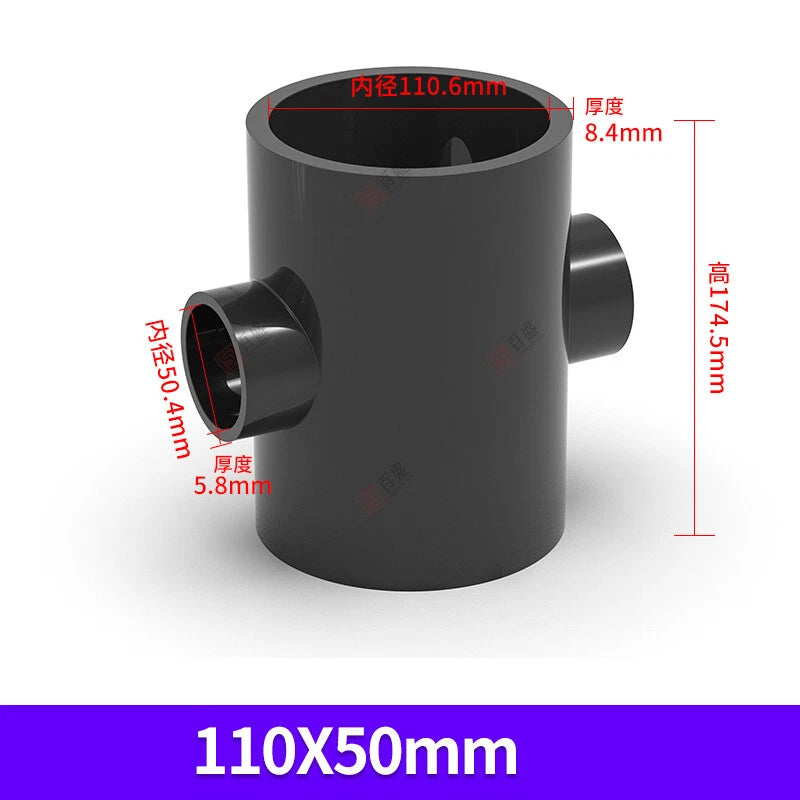 PVC UPVC 4-Way Water Supply Pipe Fittings Adapter Connector Joint ID 20mm-110mm