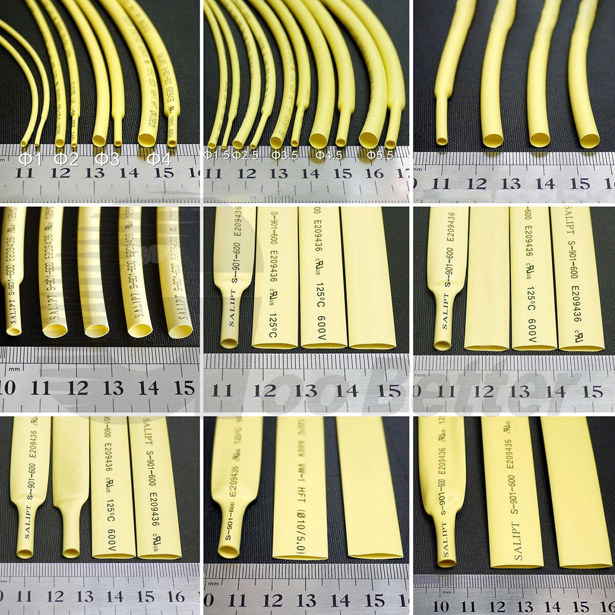 Heat Shrink Tubing 2:1 / 3:1 / 4:1 — Φ0.6mm to Φ50mm, 7 Colors, Adhesive & Non-Adhesive