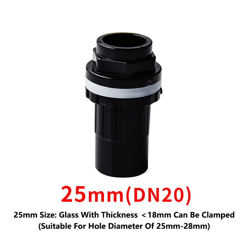 PVC 90° Elbow Pipe Fittings 20mm~50mm Tank Connector Bulkhead For Aquarium Black