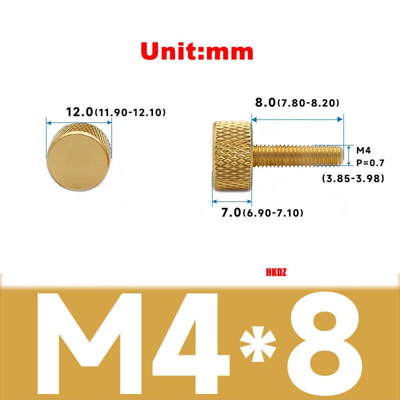 Aluminum Alloy Knurled Thumb Screws M3 M4x6~16mm DIY Hand Tighten Grip Knob Bolt