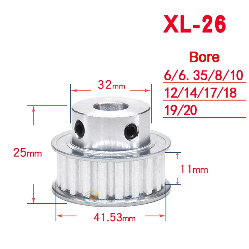 XL10T-35T Timing Belt Pulley With Step,Pitch 5.08mm Teeth Width 10/15mm Aluminum