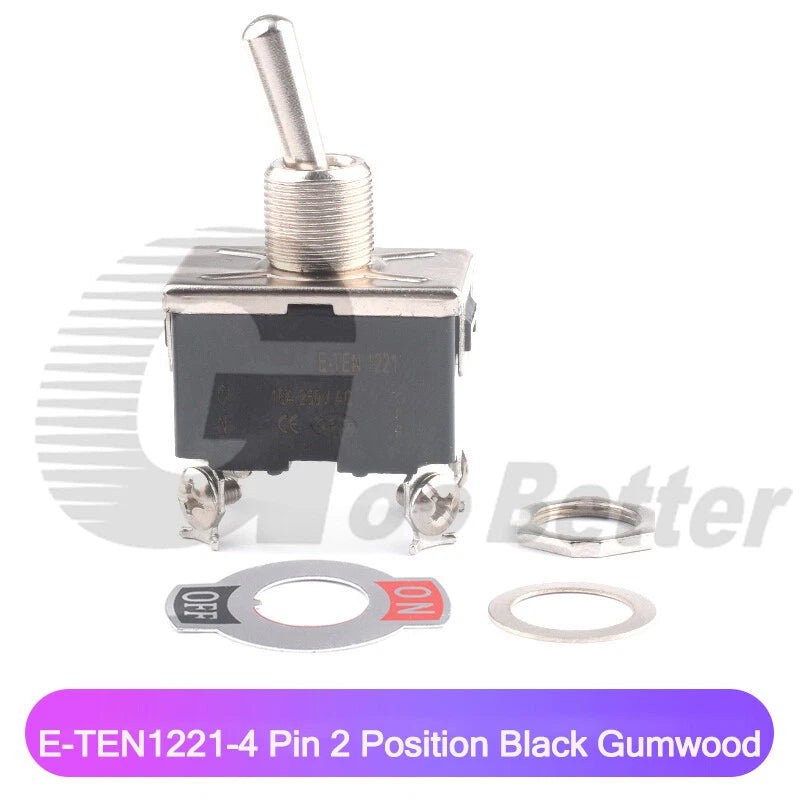 Heavy Duty Toggle Switch On-Off / On-Off-On — SPST/SPDT 2/3 Position, 2/4/6 Pin, 5A 250VAC
