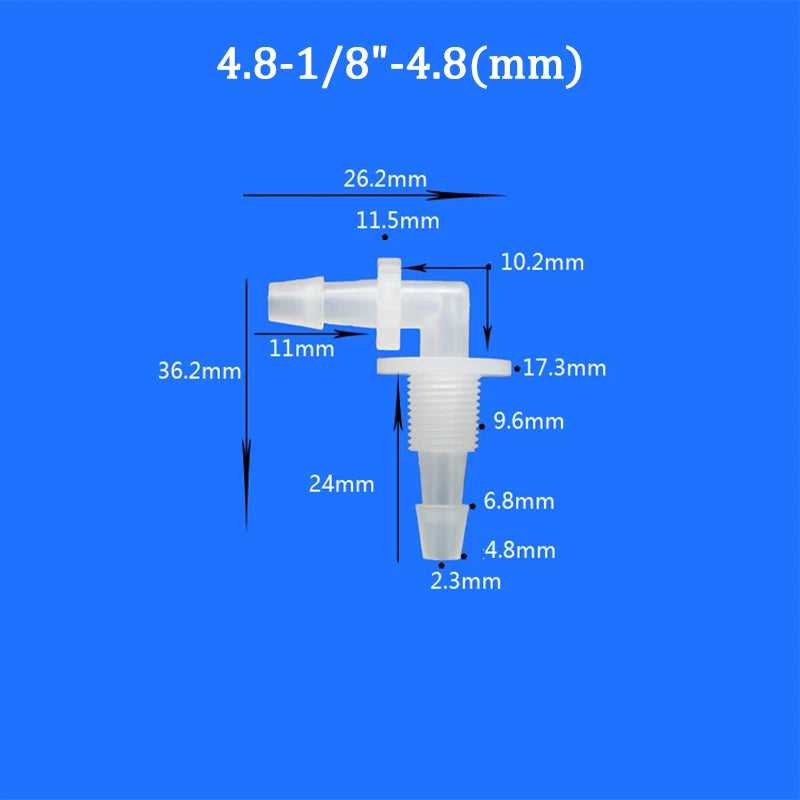 Male Thread Straight Elbow Plastic Hose Barbed Hose Bulkhead Union Connector