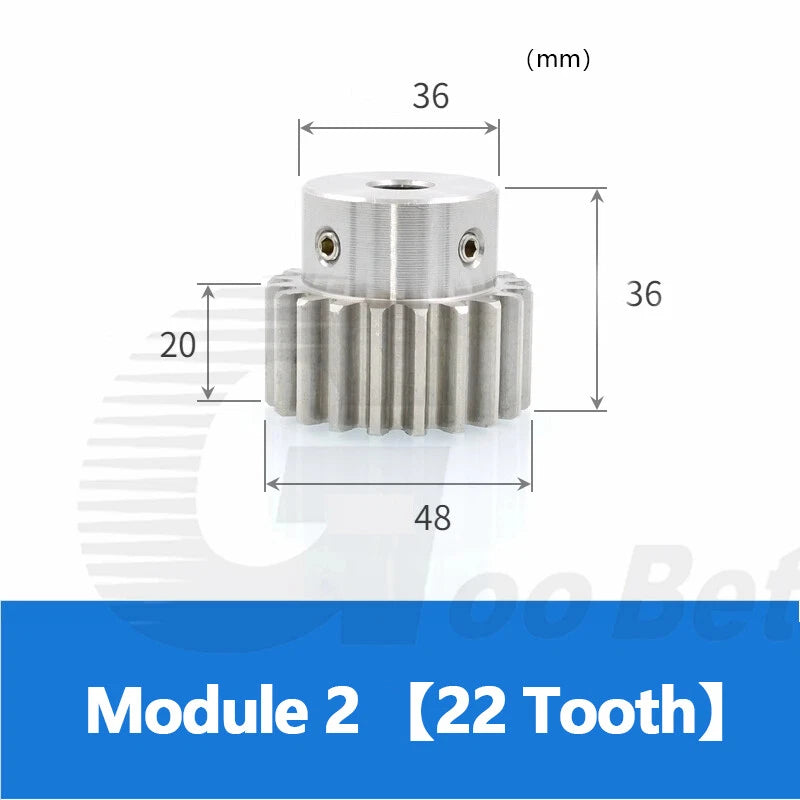 Spur Gear Module 2 Stainless Steel with Hub 12 - 30 Tooth Motor Pinion Precision