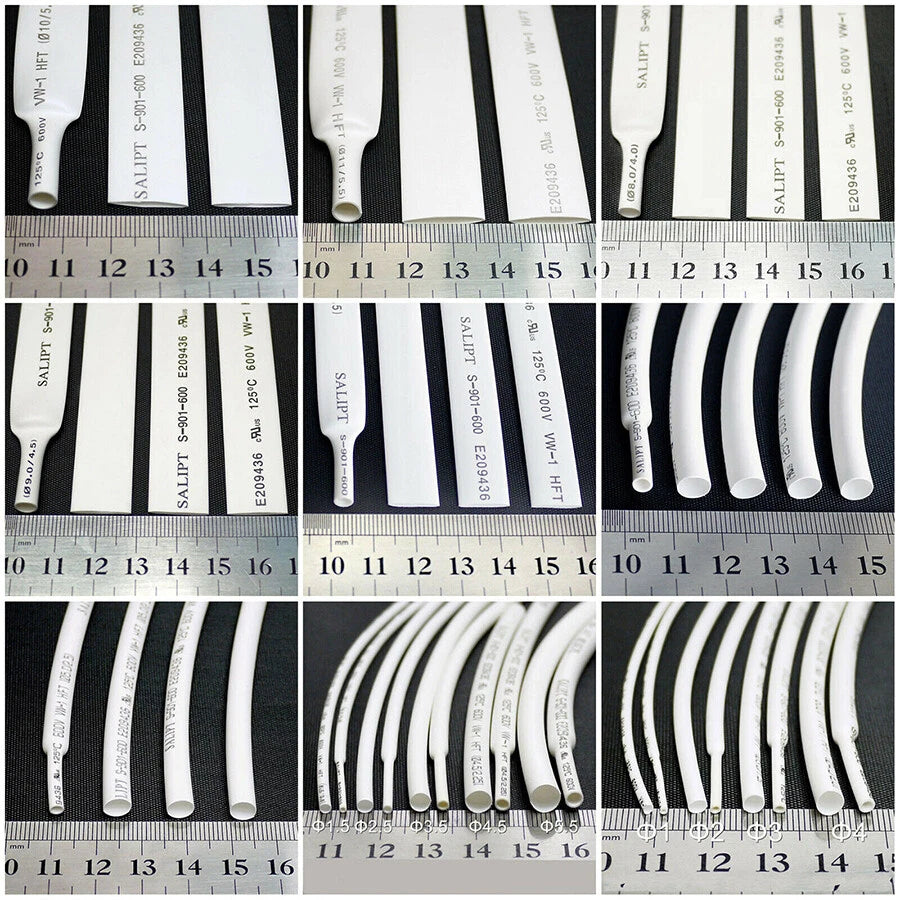 Heat Shrink Tubing 2:1 Ratio — 0.6mm to 210mm, Multiple Colors & Lengths
