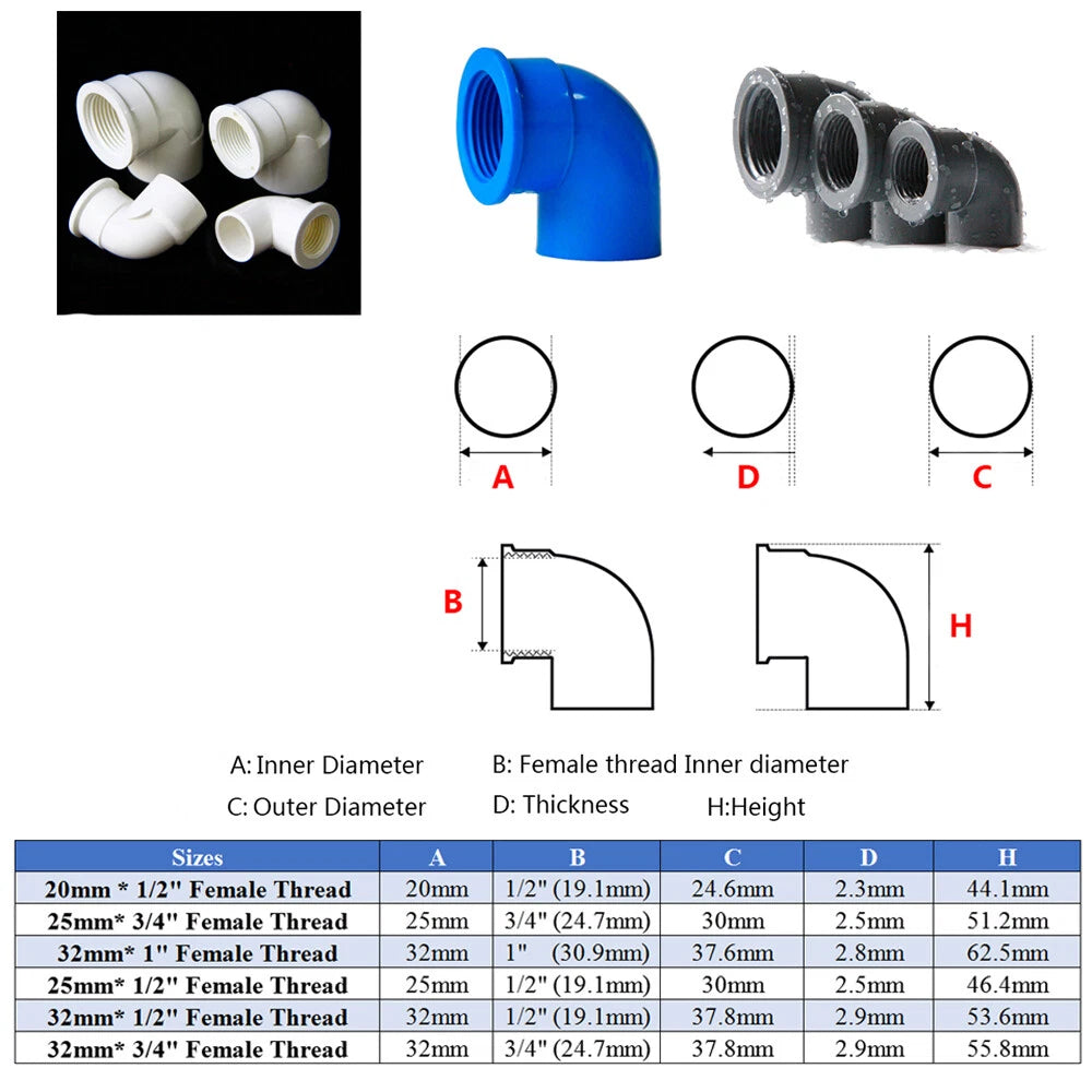 Blue PVC Pipe Adhesive Fittings Sleeves Elbow Tee Cross Reducer Caps Ball Valves