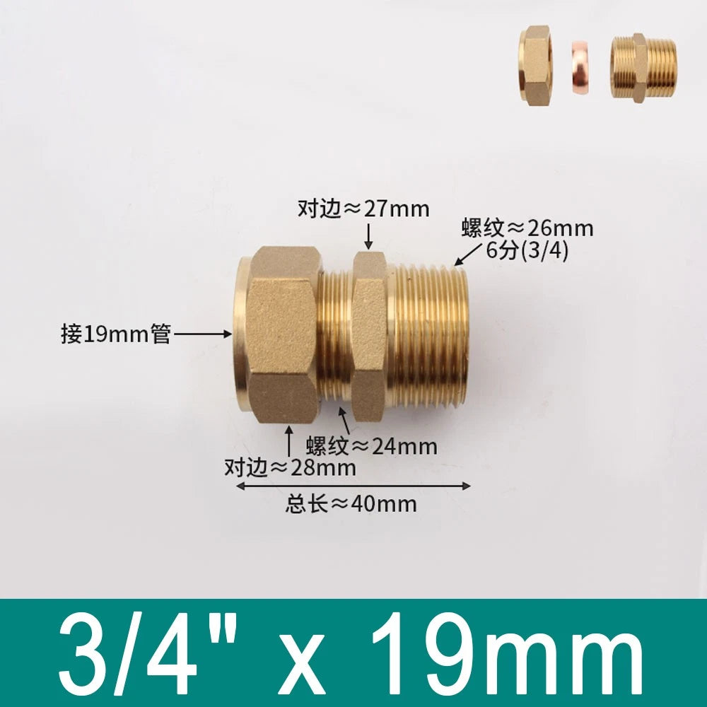 Brass Compression Ferrule Fittings with Male Thread for Copper Tube