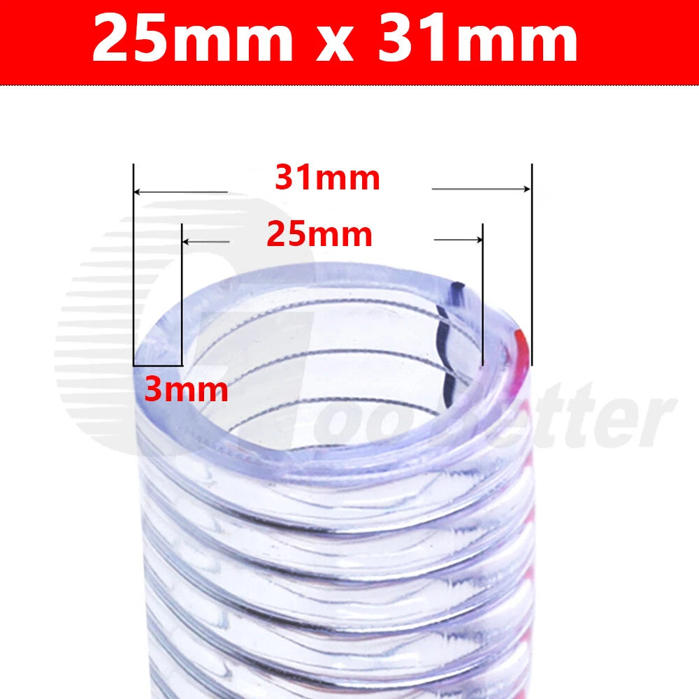 Food Grade Clear PVC Braided Hose Pipe — Wire Reinforced, Heavy Duty Air Water Fuel