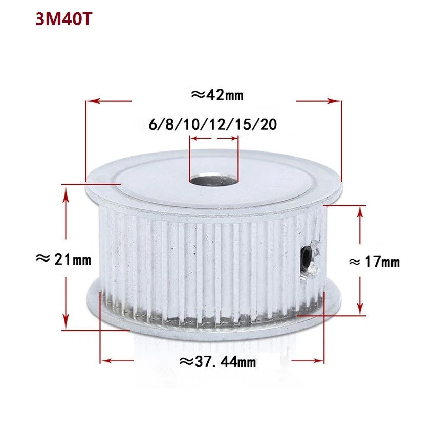 HTD-3M 14-72T Timing Belt Pulley Pitch 3mm AF-type Drive Pulley Teeth Width 16mm