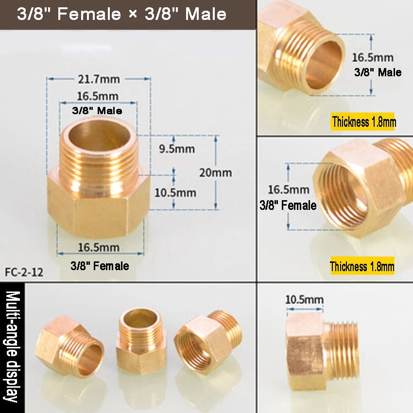 Brass BSP Reducing Bush — Male × Female Straight Pipe Fitting