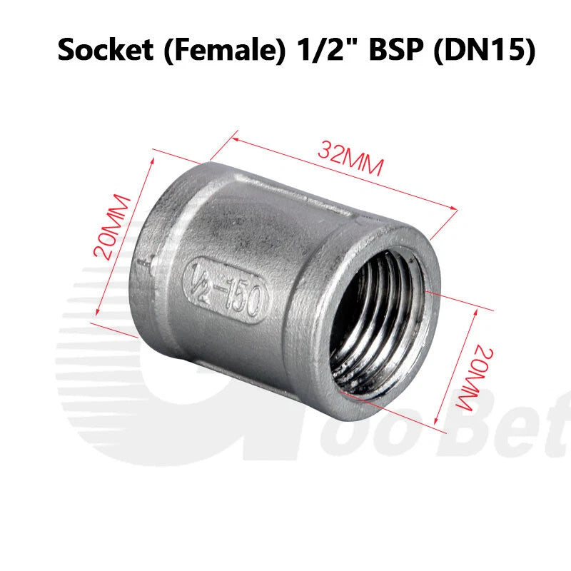 BSP Threaded Stainless Steel Pipe Fittings 304 — Elbow, Tee, Nipple, Socket & More