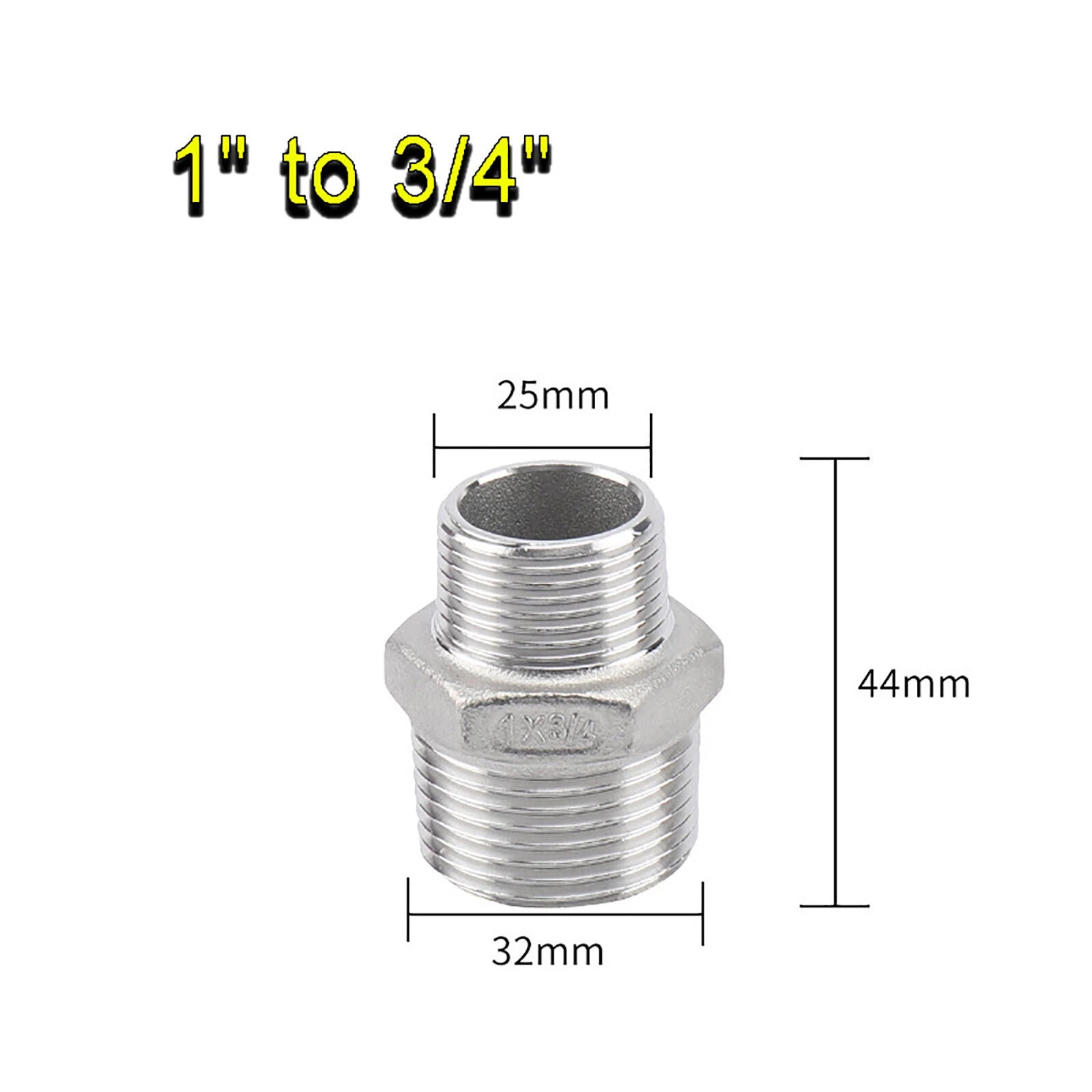 BSP Male to Male Reducing Hex Nipple 304 Stainless Steel Pipe Connector