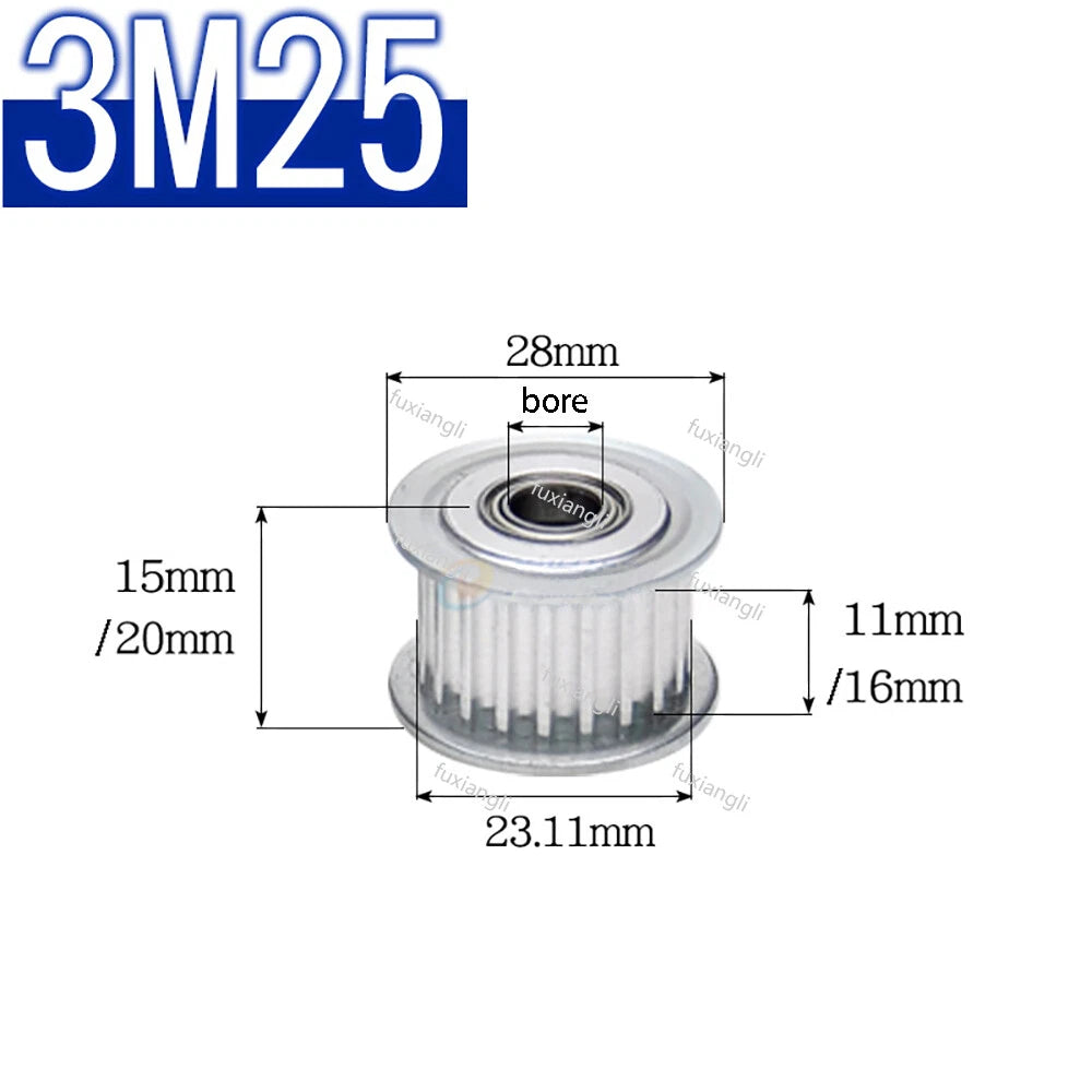HTD-3M Timing Belt Idler Pulley Smooth Tooth/Toothed Tensioner Pulley Width 11mm