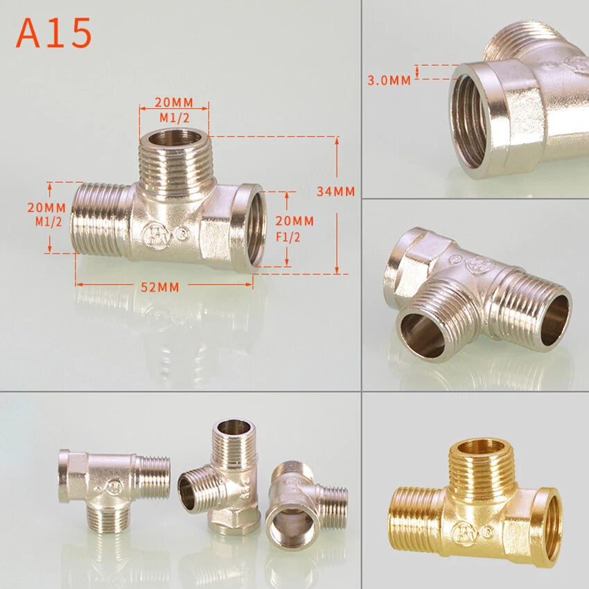BSP 1/2" Brass Pipe Fittings — Adapters, Elbows, Tees & Connectors