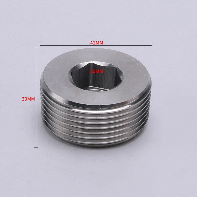 BSP Male Stainless Steel Countersunk End Plug — Internal Hex, 1/4" to 2"