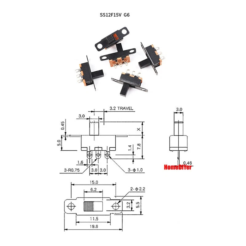 Miniature Slide Switch SS SK Series — 2/3 Position, 3–8 Pin Toggle Switches