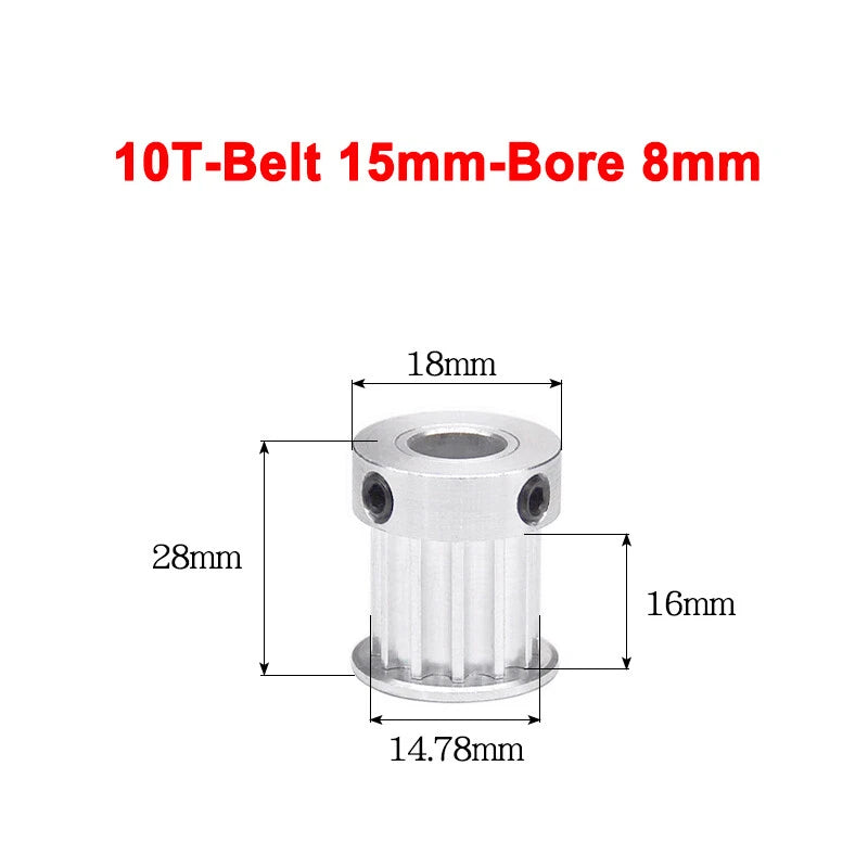 5M Timing Belt Pulley 10T 12T 14T 15T 16T 18T Bore 5mm-12mm for 15mm Width Belt