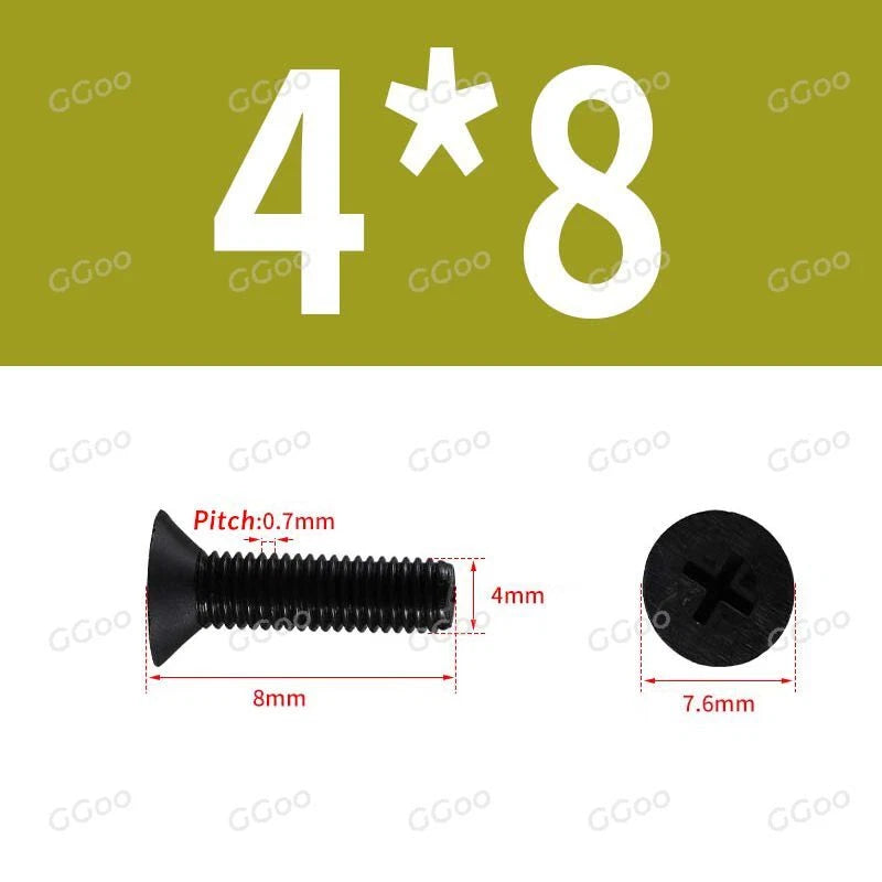 Nylon Countersunk Phillips Screws M2.5–M8, PA66 Non-Conductive Corrosion-Free