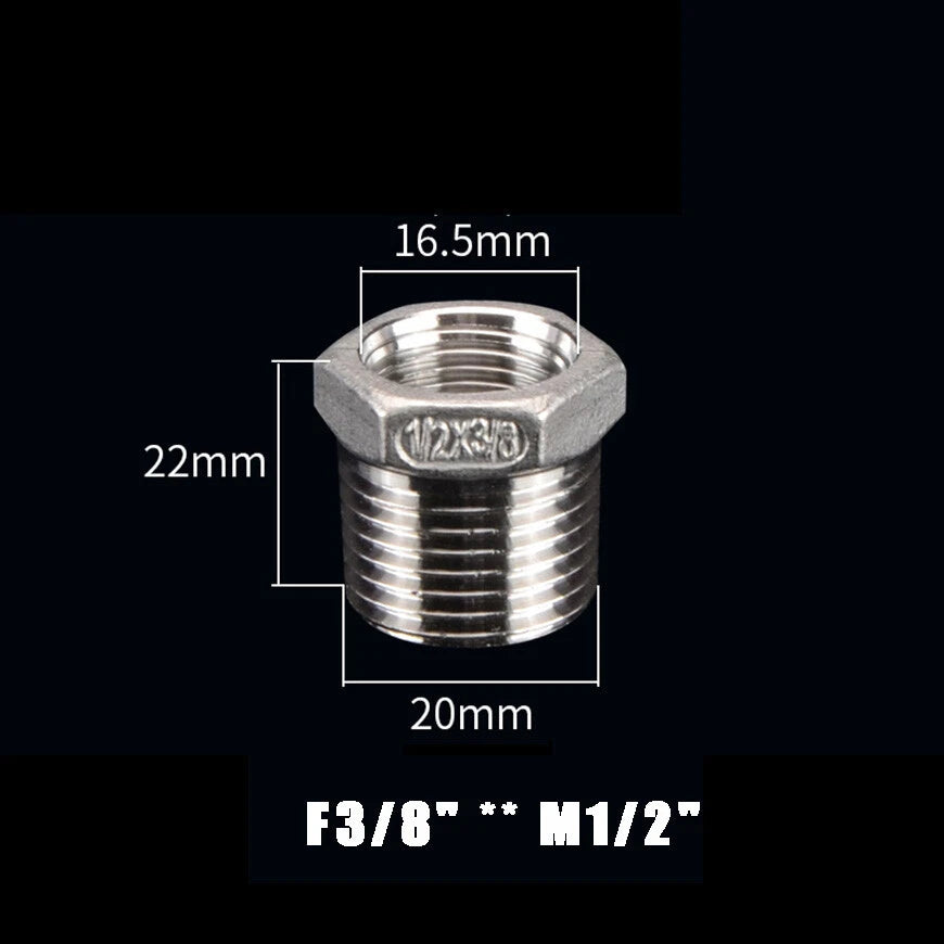 BSP Male to Female Reducing Bush Stainless Steel Pipe Fitting Adapter