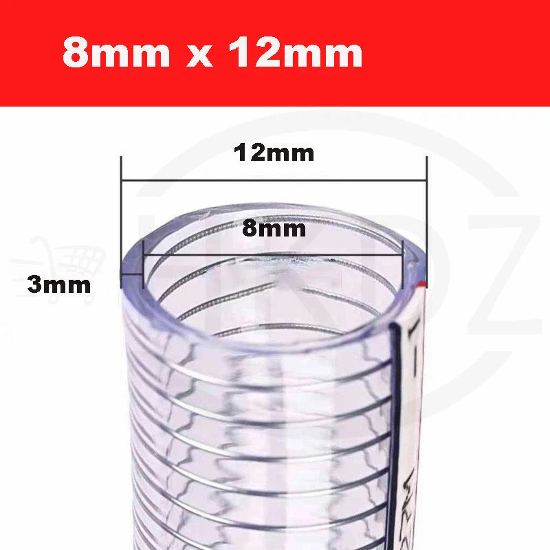 Wire Reinforced Clear PVC Hose Pipe — Heavy Duty, Flexible, Water Air Fuel