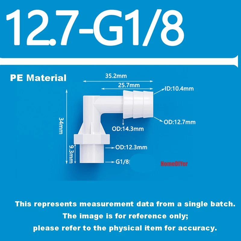90° Elbow Plastic Female Thread Barbed Connectors Pipe Hose Water Reducer Joiner