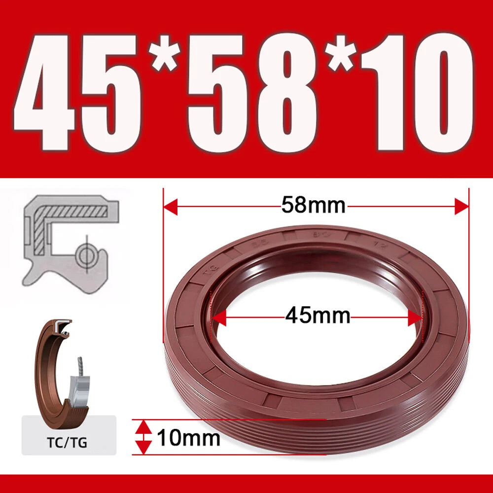 TC/TG Dual Lip FKM Oil Seal — Metric Rotary Shaft Sealing Ring, ID 25–50mm